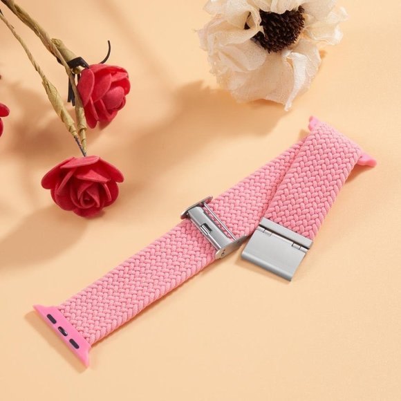 NEW Adjustable Pink Braided Solo Loop For Apple Watch - Picture 2 of 4